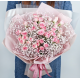 Bouquet With Pink spray Roses  in packaging